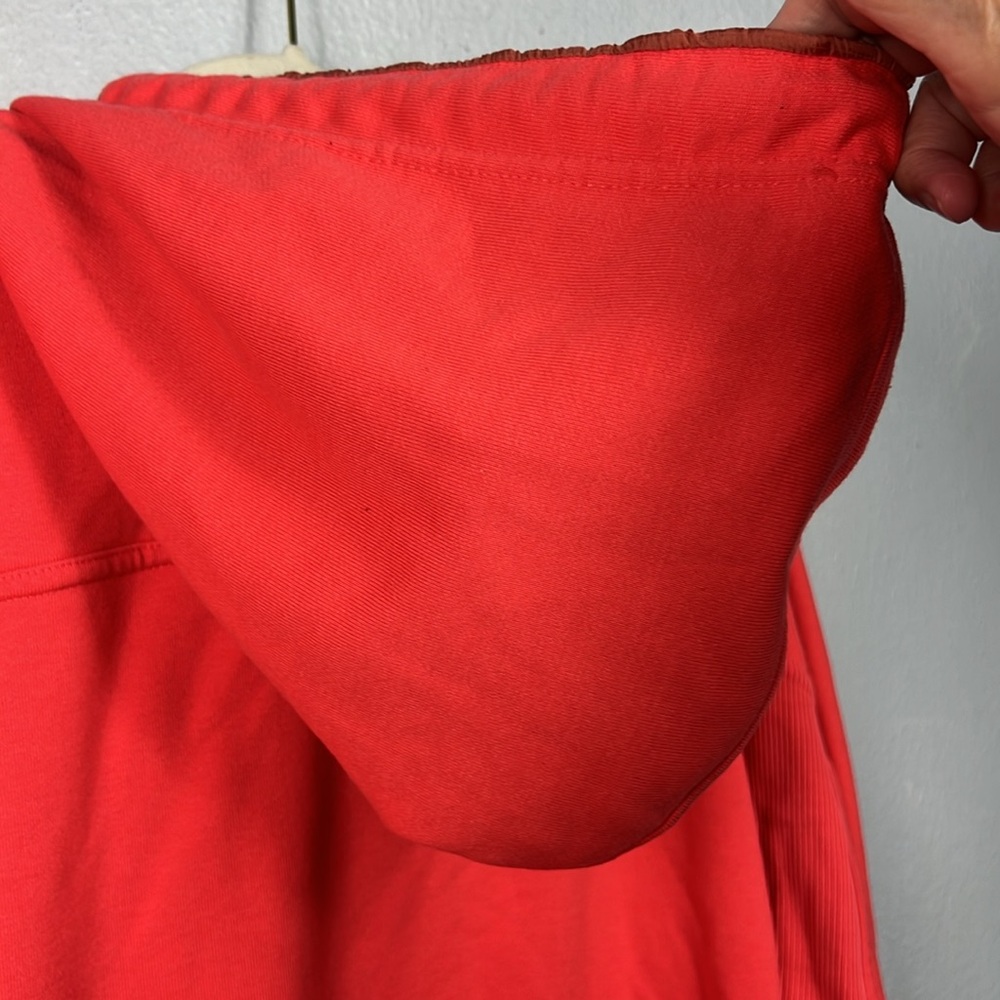 Athleta Coral Orange 1/4 Zip Long Sleeve Hoodie Sweatshirt Small - Picture 9 of 10